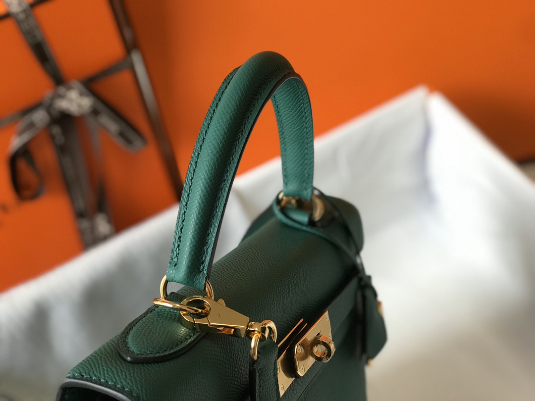 Hermes Kelly 32cm Handbag Shoulder Bag in Dark Green Epsom Leather